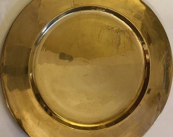 Vintage Brass Dish Plate-Interior Brass Art