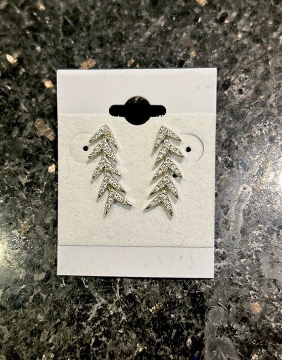 Bling pierced Leaf Ear Climbers