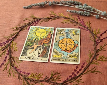 Handgefertigte Terrakotta Altartuch oder Tarot-Matte aus besticktem Leinen
