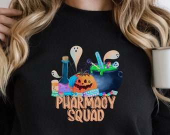 Apotheker Halloween Sweatshirt, Apotheek Tech Halloween, Apotheek Halloween Shirt, Grappige Apotheek Sweatshirt, Bijpassende Apotheek Halloween