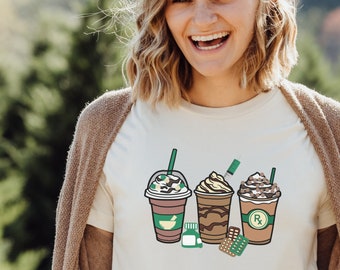 Apotheker Koffie Shirt, Rx Gift, Apotheek Tech Geschenken, Apotheker Cadeau voor Apotheek Student Shirt, Iced Coffee Shirt, Koffie Lover, Pharm D