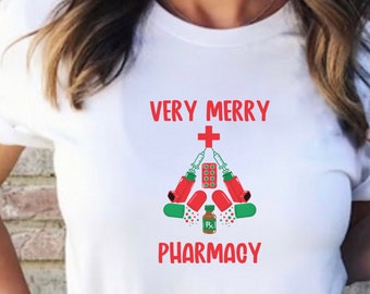 Apotheker Kerst T-shirt, Apotheek Tech Kerst shirt, Apotheek Kerst Tshirt, Healthcare Holiday Party, Bijpassende Apotheek Kerst