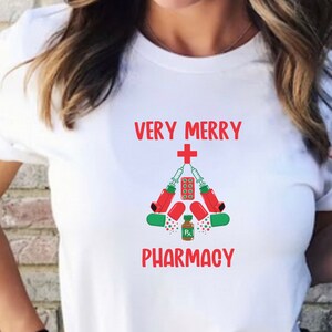 Pharmacist Christmas Tee, Pharmacy Tech Christmas Shirt, Pharmacy Christmas Tshirt, Healthcare Holiday Party, Matching Pharmacy Christmas