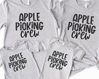Apple Picking Crew Family Shirt, Fall Peuter Tee, Baby Fall Onesie, Apple Picking Shirt, Fall Matching Family Shirt, Mommy &Me Fall Shirt