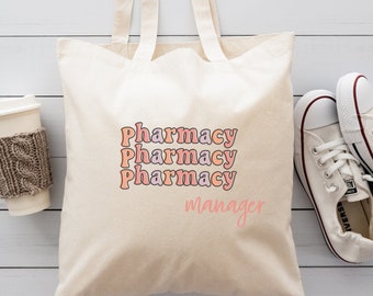 Apotheek Manager Gift Tote Bag, Rx Gifts, RPh, Apotheek Tote Bag, Leuke Apotheek Gift Tote Bag, Canvas Tote Bag, Retro Tote Bag, Manager Gift