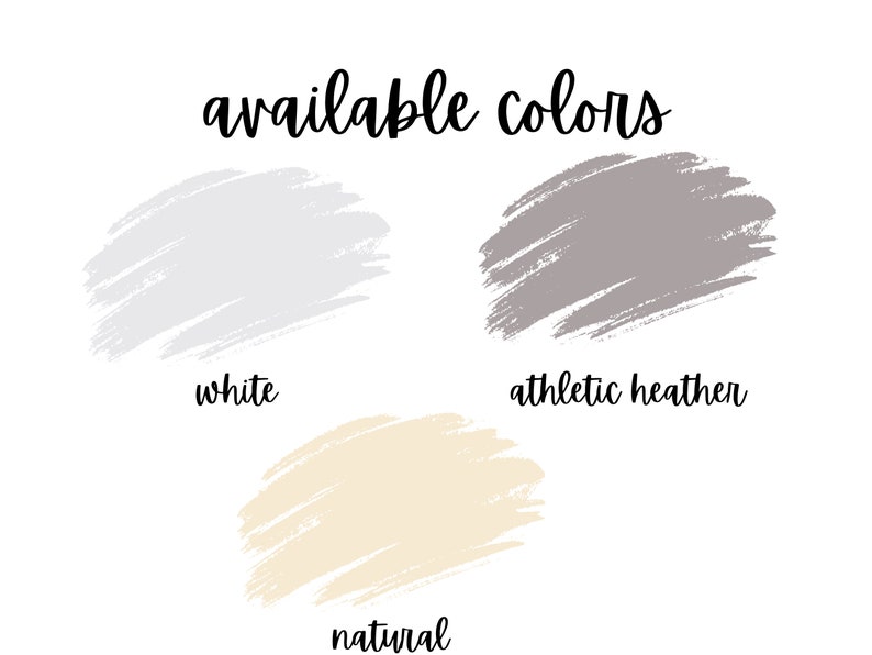 Op de afbeelding: Beschikbare kleuren voor een product: wit, atletiek heather en naturel.