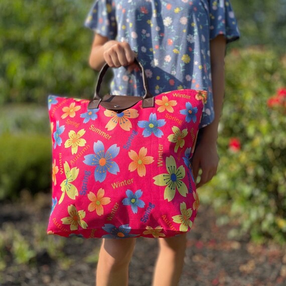 Decorative Women's Zip Top Foldable Vinyl Tote Bag 