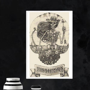 Scarry Skeleton Sagittarius Zodiac Sign Cross Stitch Pattern Digital PDF