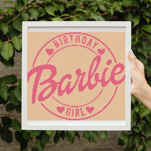 Wzór haftu krzyżykowego na urodziny Barbie w formacie PDF