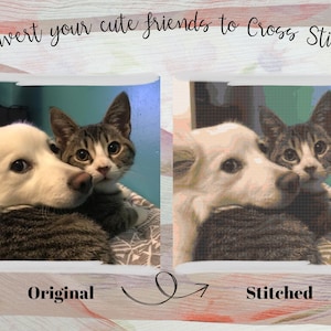 Customized Cross Stitch Pattern of Your Beloved Pets Digital PDF