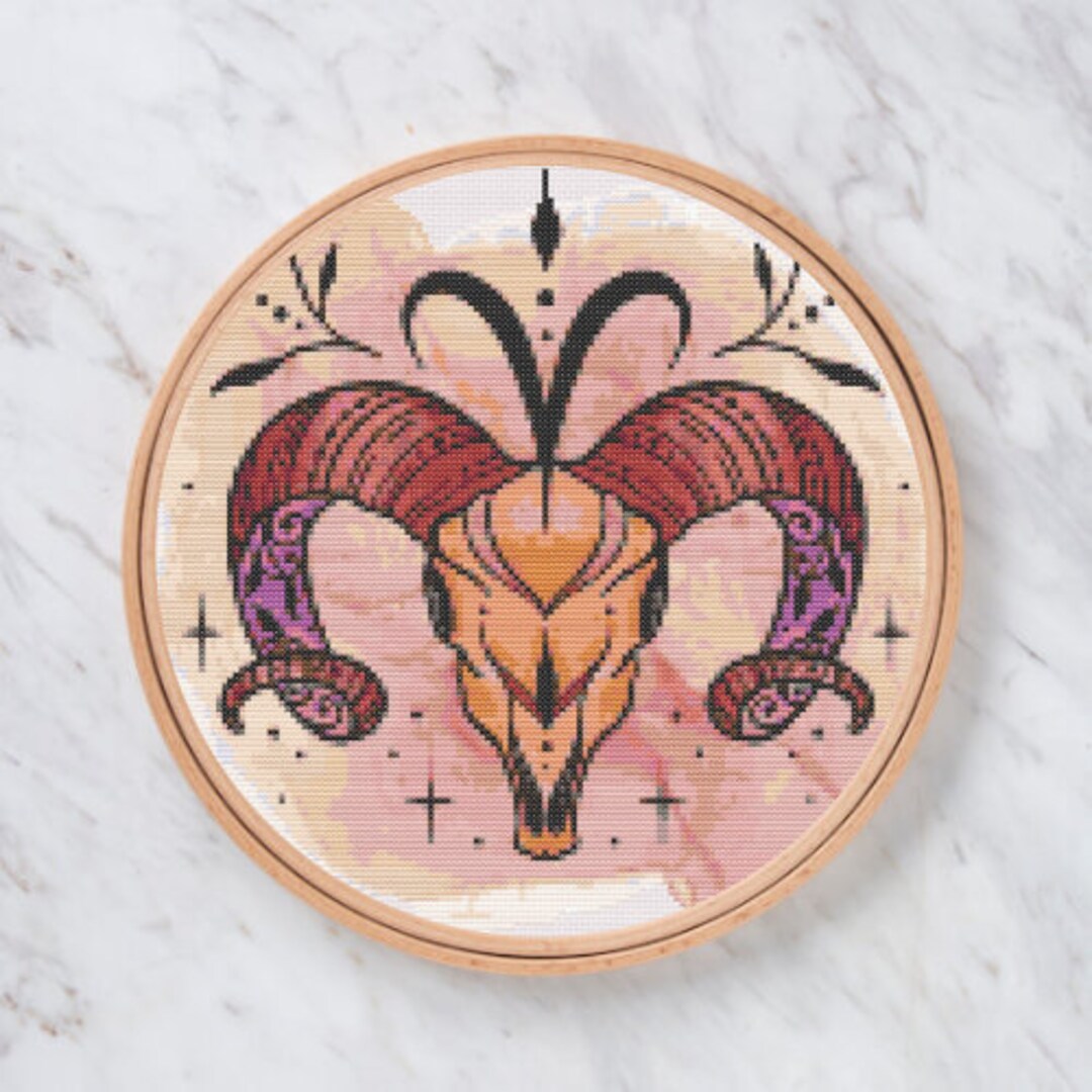 Aries Zodiac Sign Cross Stitch Pattern Digital PDF Etsy