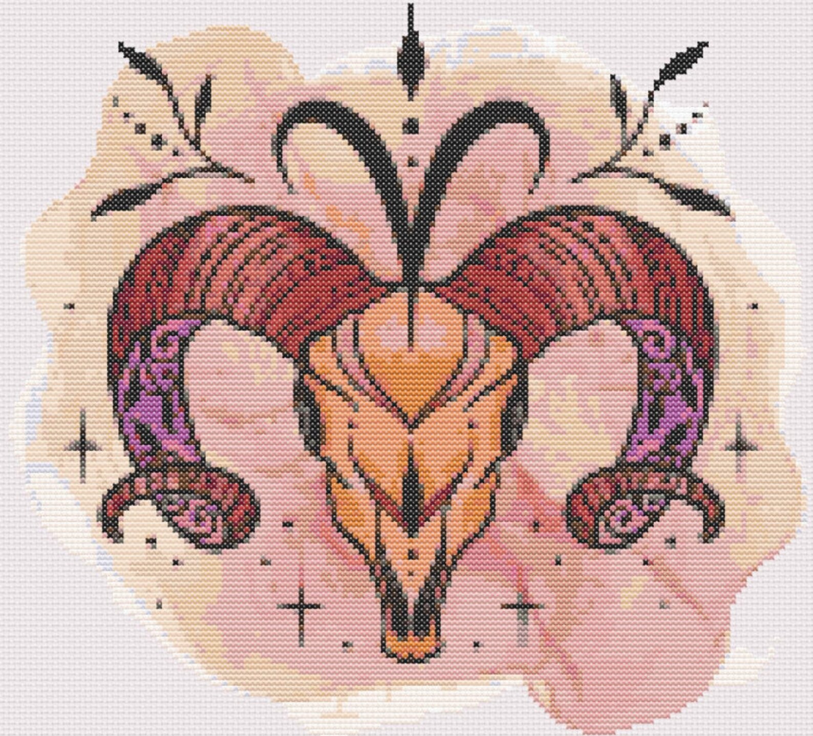 Aries Zodiac Sign Cross Stitch Pattern Digital PDF Etsy