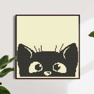 Black Cat Cross Stitch Pattern Digital PDF