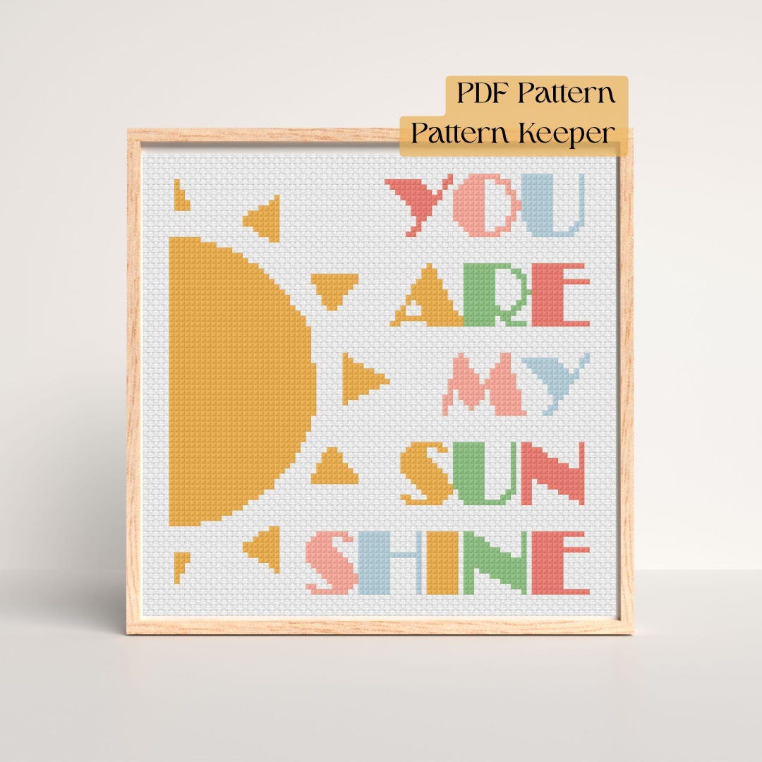 You Are My Sunshine Cross Stitch Pattern | Colorful Nursery Decor (PDF ...