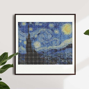 Starry Night of Van Gogh Cross Stitch Pattern Digital PDF