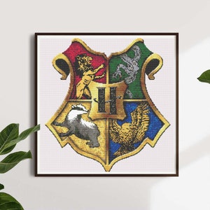 Crest of the School of Witchcraft and Wizardry Cross Stitch Pattern Digital PDF