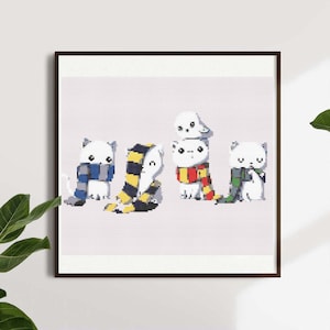 Cats of Witchcraft and Wizardry Cross Stitch Pattern Digital PDF
