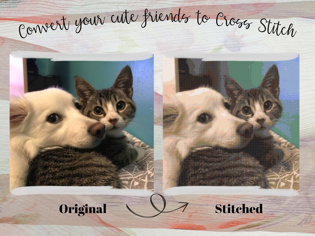 Customized Cross Stitch Pattern of Your Beloved Pets Digital PDF Etsy