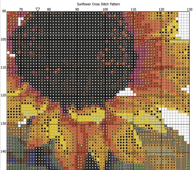 Sunflower Cross Stitch Pattern Digital PDF Etsy