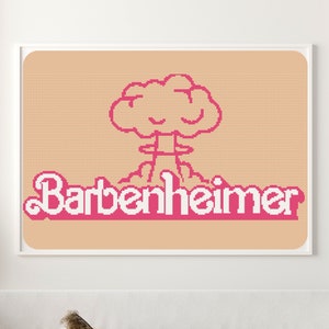BARBENHEIMER Inspired by Barbie and Oppenheimer Cross Stitch Pattern Digital PDF
