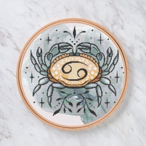 Cancer Zodiac Sign Cross Stitch Pattern Digital PDF