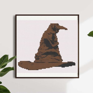 Talking Hat of the School of Witchcraft and Wizardry Cross Stitch Pattern Digital PDF