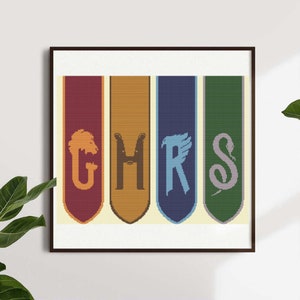 Crests of the School of Witchcraft and Wizardry Cross Stitch Pattern Digital PDF
