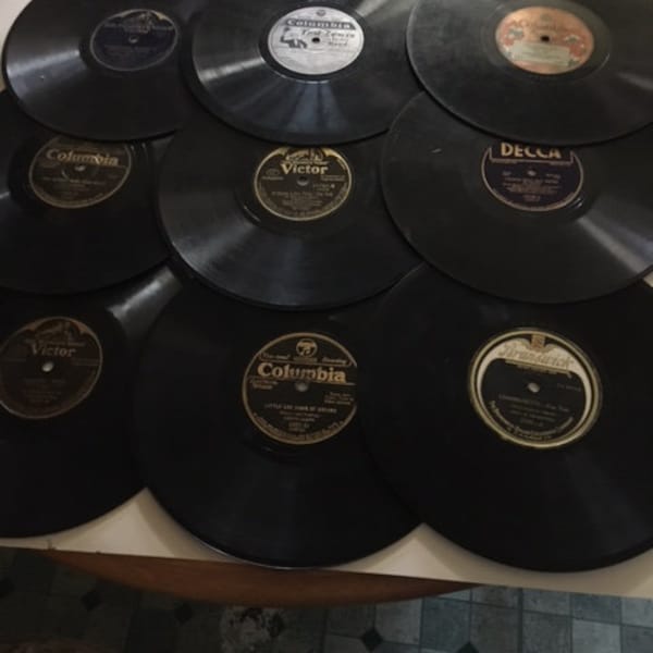 Vintage 78 RPM  records group of 9 records