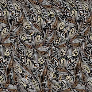 Brown Multi Color Flow Cotton Wideback Fabric per yard