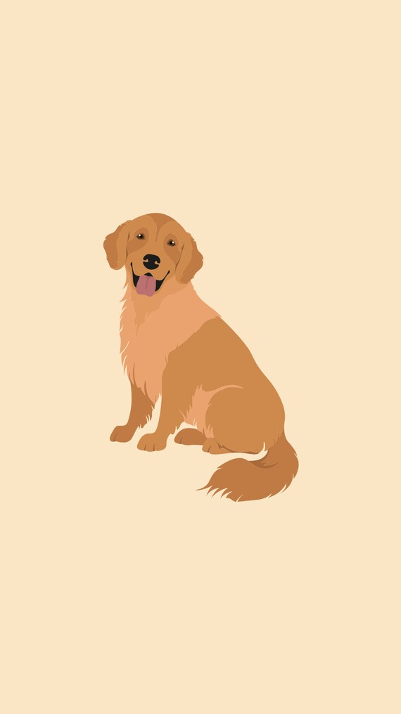 Golden Retriever Wallpaper Instant Download Etsy