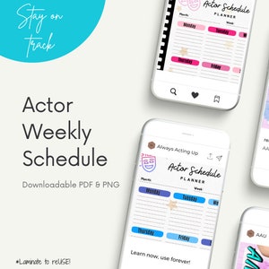 Weekly Actor Schedule