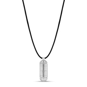 Collar de hilo con cápsula de plata - Joyas con mensaje oculto - Collar con mensaje secreto - Cápsula de intención