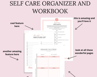 stress management printable, self care workbook, brain dump exercises, womens health, hormones, affirmations, journal prompts, mental health