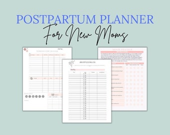 postpartum planner, printable, pregnancy tracker, new mom, health, new baby, newborn, maternity, selfcare, feeding, breastfeeding, water log