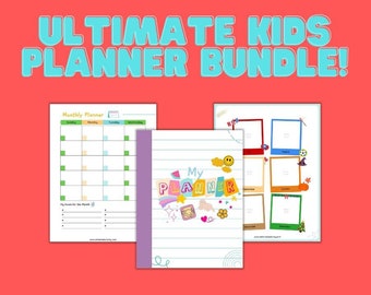 Kids planner, kindergarten, kids activities, summer fun, homework tracker, gratitude, reading log, chore chart, preschool, first grade