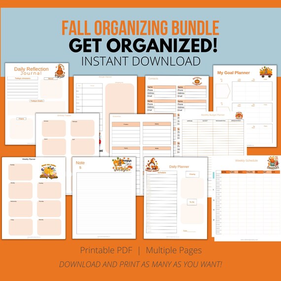 Fall Personal Organizer 2023 Calendar Organizer Planner Etsy