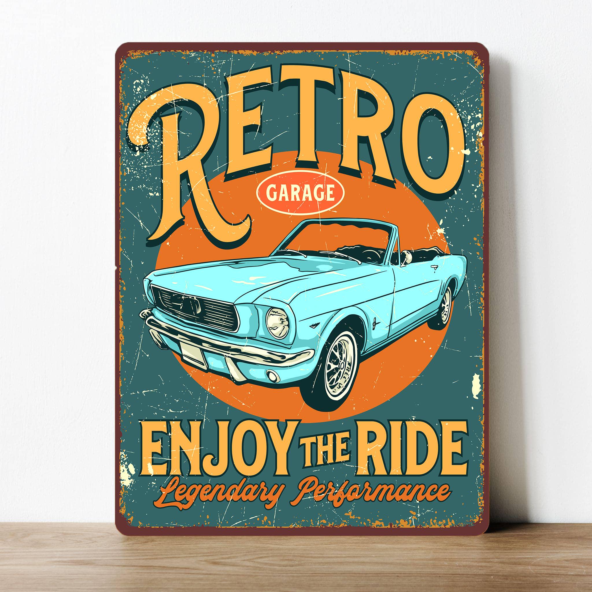 Retro Garage Enjoy the Ride Car Metal Sign Plaque Etsy UK