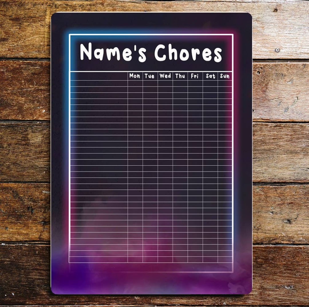 Names and Chores Chart Metal Wall Sign - Etsy