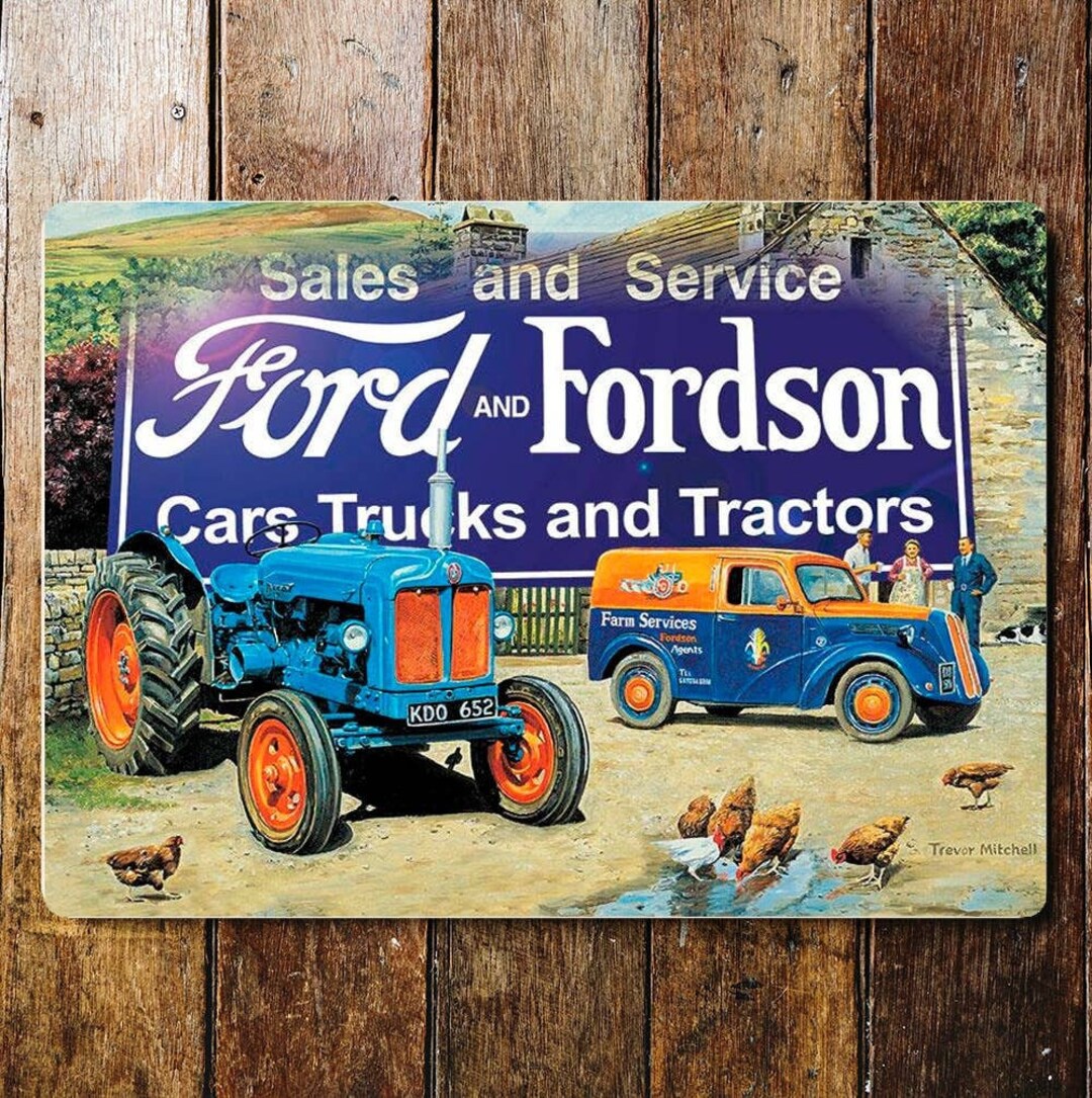 Ford Fordson Tractor Cars Metal Wall Sign Etsy