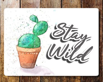 Stay wired daisy on skateboard metal sign plaque