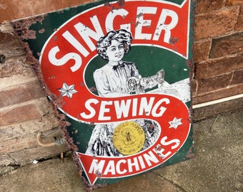 Genuine singer sewing machine s - metal  sign