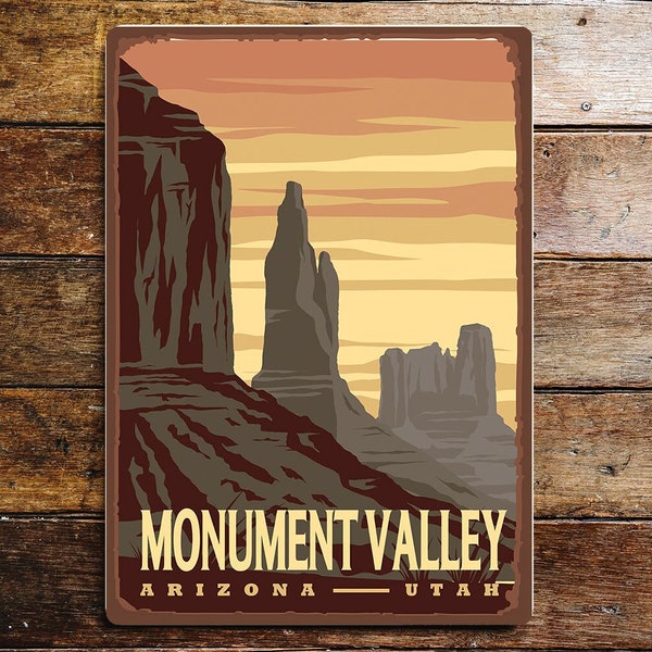 Monument Valley Nature Art Metallschild Plakette