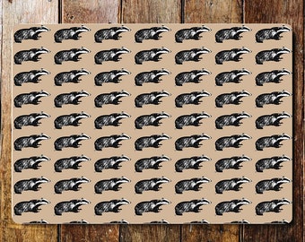 Badger repeat pattern animals - metal wall sign