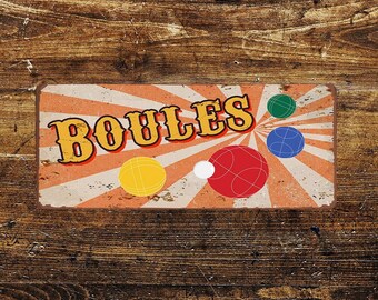 Boules notice game's room art  metal sign