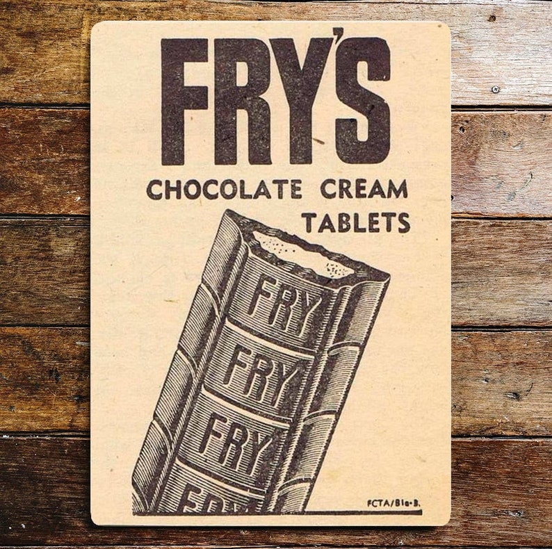Frys chocolates cream tablets metal sign image 1