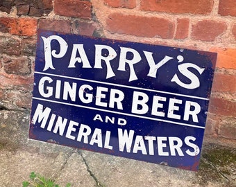 Parry's ginger beer and mineral waters   metal sign plaque