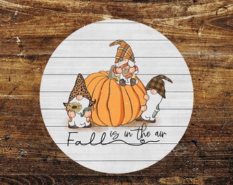 Falls in the air pumpkins gnomes gonks circle metal sign