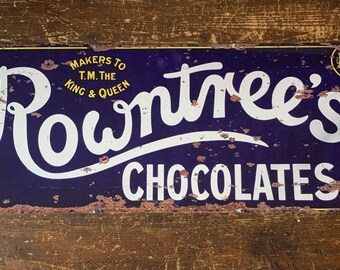 Rowntrees chocolates blue - metal advertising wall sign