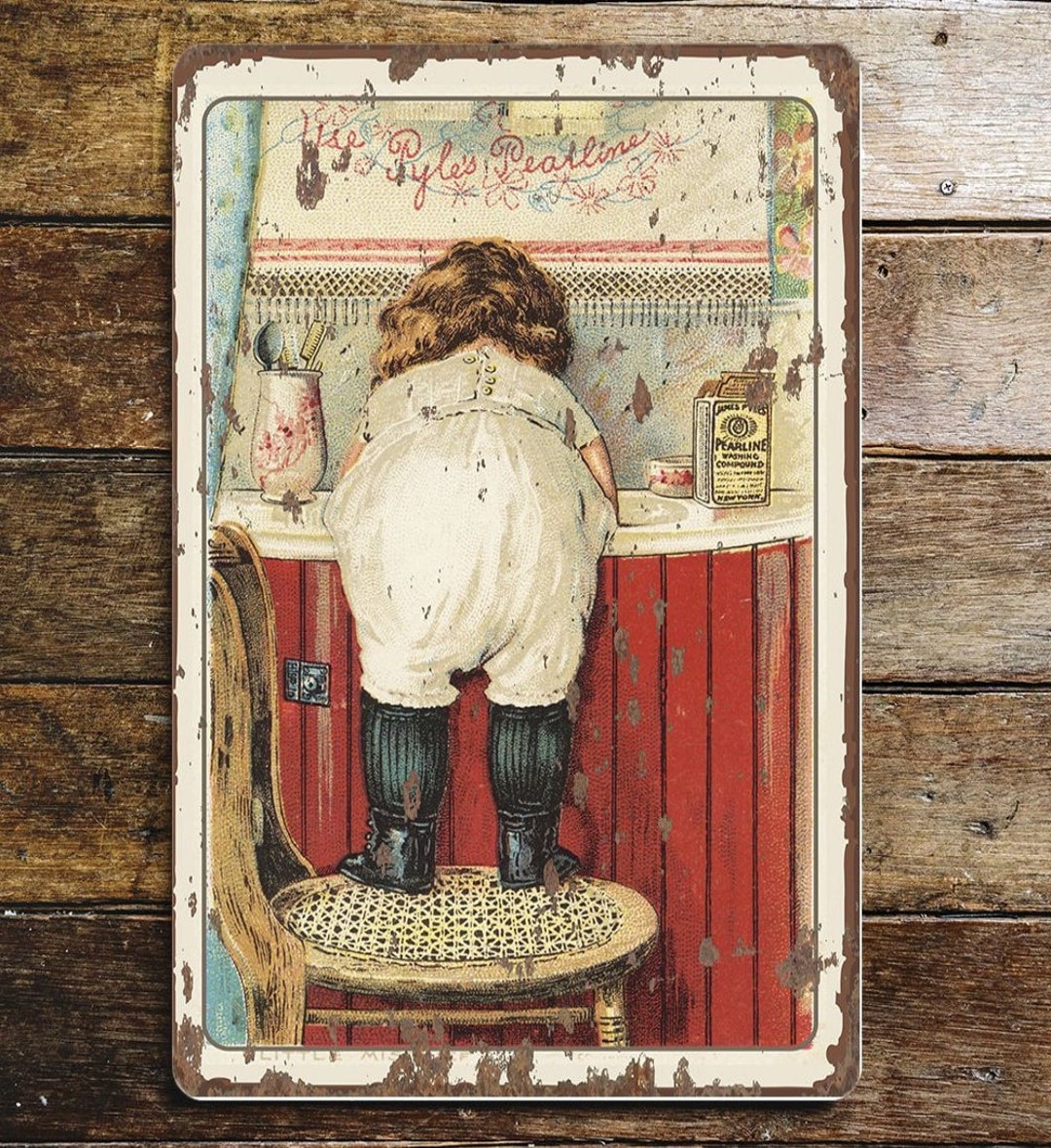 Victorian Vintage Bathroom Child Metal Sign Plaque - Etsy UK