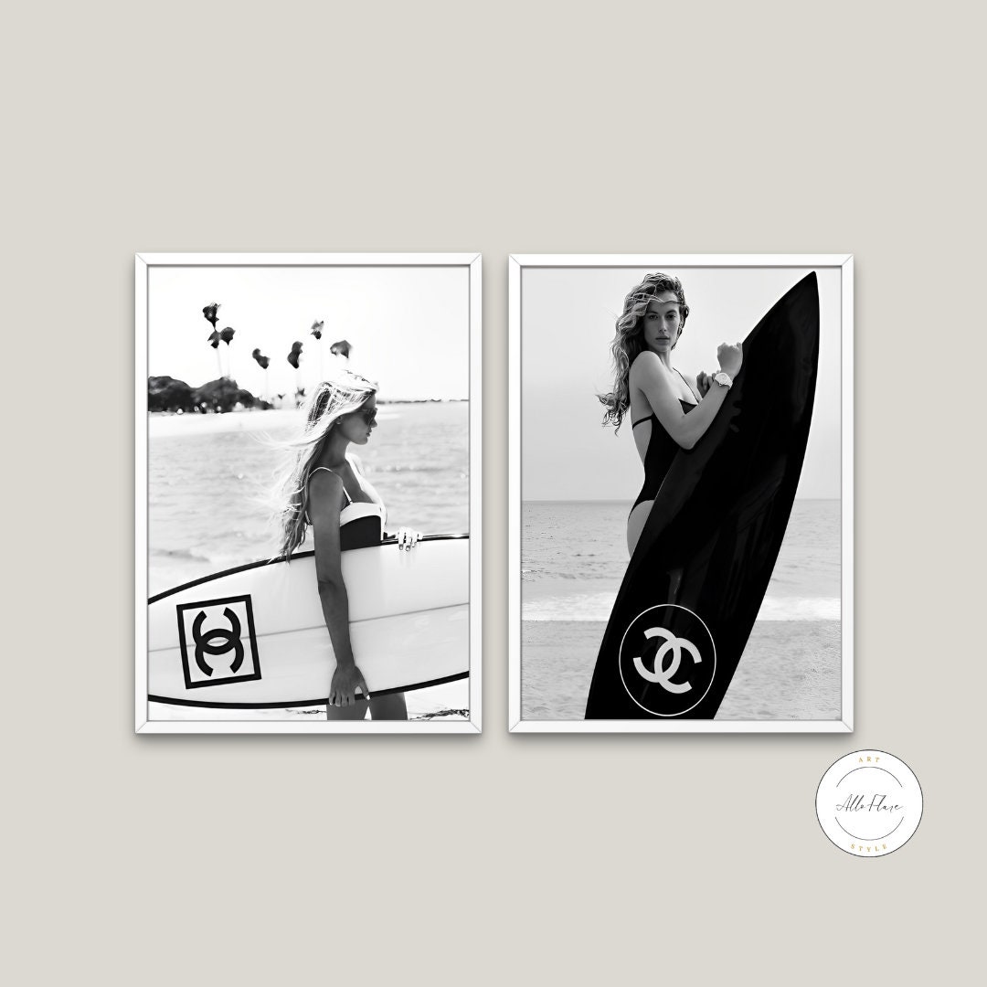 Gisele Bundchen Chanel Surfboard Print 2 - A1 to A4 Size